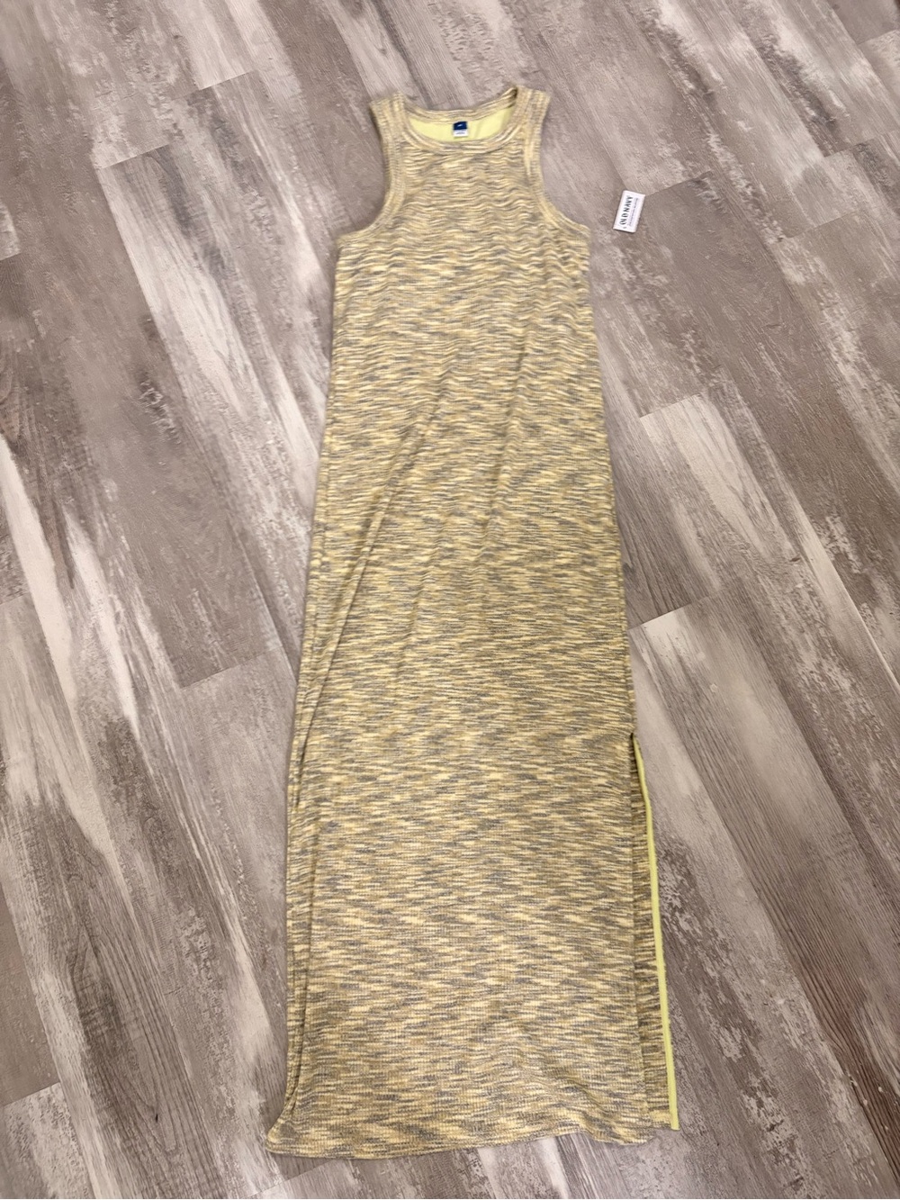 Old Navy Yellow Heathered Tank Maxi Dress